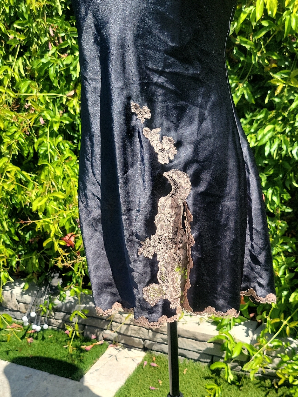 Victoria's Secret Black Slip Dress Lingerie With Lace Trim M - Picture 3 of 15